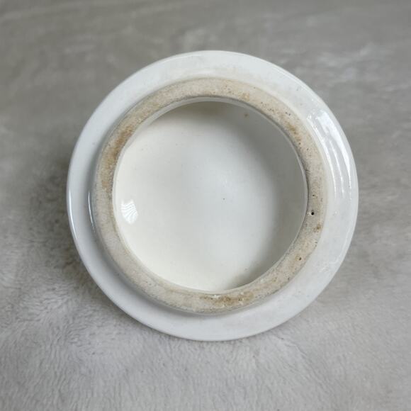 Lefton Handpainted Jelly/Jam Dish, Americana Rose Design 5”x 5” w/o Spoon Chrty - Picture 7 of 14